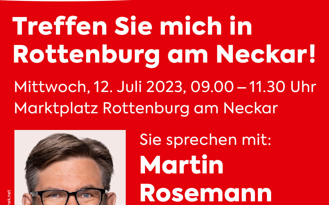 „Gekommen für den Austausch!“ Halt der Dialogtour der SPD-Bundestagsfraktion am 12. Juli, 9-11.30 Uhr in Rottenburg
