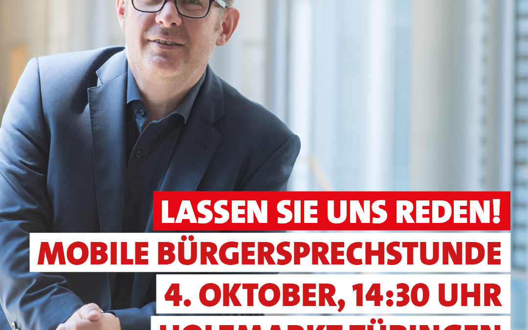 Mobile Bürgersprechstunde auf dem Holzmarkt in Tübingen am Mittwoch, 4. Oktober, 14:30 Uhr